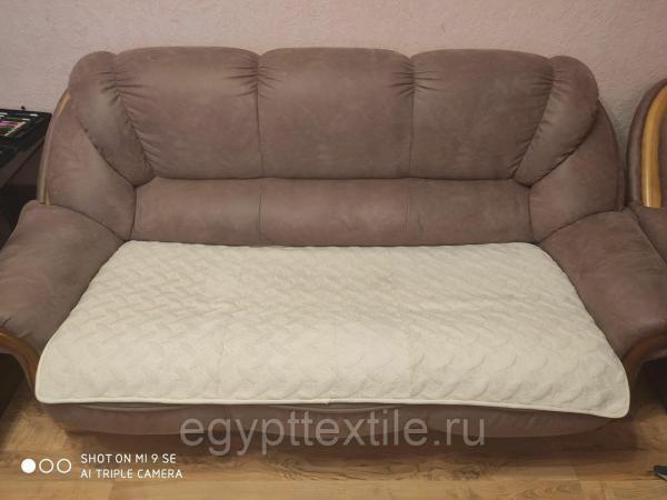 Набор Накидка на диван - дивандеки 70 - сидушки молочный — фото 3